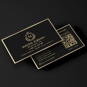 Professionell Elegante schwarze falsche Gold-Krone Visitenkarte
