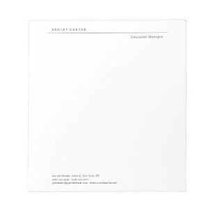 Professionell elegante weiße schlichte minimalisti notizblock