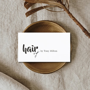 Professionell Eleganter Schwarz Weiß Haar-Stylist Visitenkarte