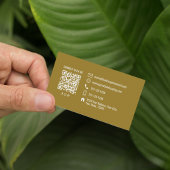 Professionell Elegantes Braun Monogramm QR-Code Visitenkarte