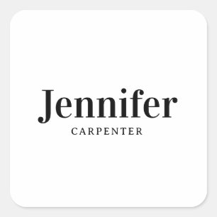 Professionell elegantes modernes minimalistisches  quadratischer aufkleber