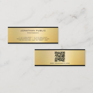 Professionell Elegantes Modernes QR-Code Schwarz u Mini Visitenkarte