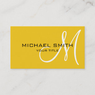 Professionell Elegantes Monogramm Einfach Zitrone Visitenkarte