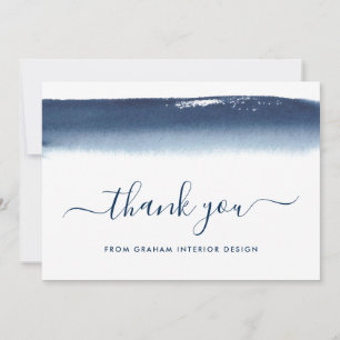 Professionell Elegantes Navy Blau Geschäftlich Dankeskarte