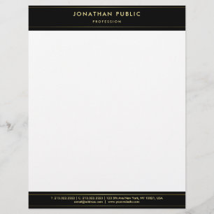 Professionell Elegantes Schwarz Weiß Gold Modernes Briefbogen