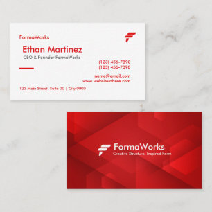 Professionell, fett, FormaWorks Modern Rot Sauber  Visitenkarte