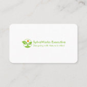 Professionell Frisch Grüne Öko SylvaWorks Executiv Visitenkarte (Rückseite)