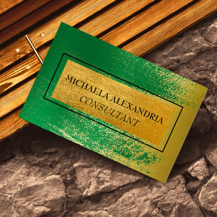 Professionell gebürstetes goldenes Metallic-Grün Visitenkarte