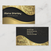 Professionell Gold Schwarz Elegant Visitenkarte (Vorne/Hinten)