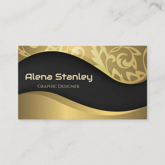 Professionell Gold Schwarz Elegant Visitenkarte (Vorderseite)