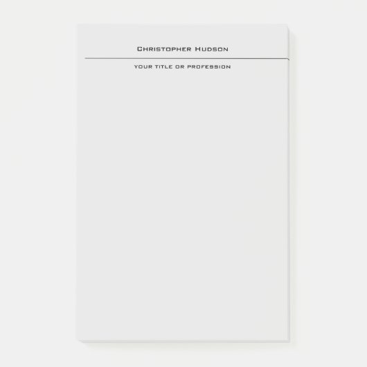 Professionell Hellgrau Einfach Schlicht Post-it Klebezettel (Vorderseite)