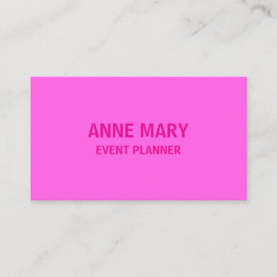 Professionell Hot Pink Modern Fett Helle Farbige Visitenkarte