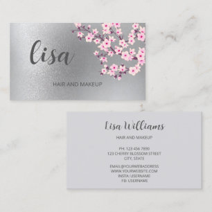 Professionell Kirschblüten-Rosa Silber Geschäft C Visitenkarte