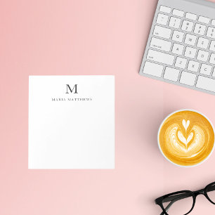 Professionell Minimal Personalisiert Monogramm Nam Notizblock