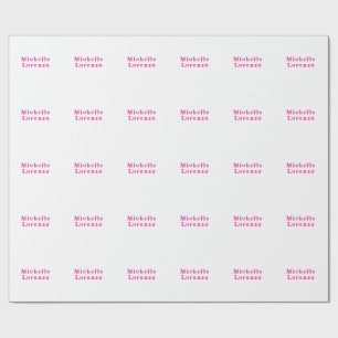 Professionell Modern Einfach Schlicht Name Pink & Geschenkpapier