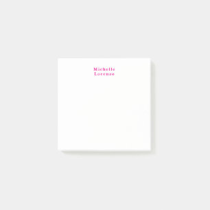 Professionell Modern Einfach Schlicht Name Pink &  Post-it Klebezettel