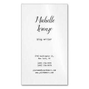 Professionell Modern Einfach Schlicht Schwarz & We Magnetische Visitenkarte