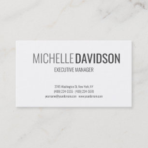 Professionell Modern Grau Weiß Minimalistisch Eleg Visitenkarte