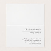 Professionell Modern Minimalistisch Einfach Schwar Visitenkarten (Außenseite Aufgefaltet)