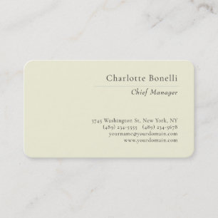 Professionell Modern Minimalistisch Einfache Beige Visitenkarte