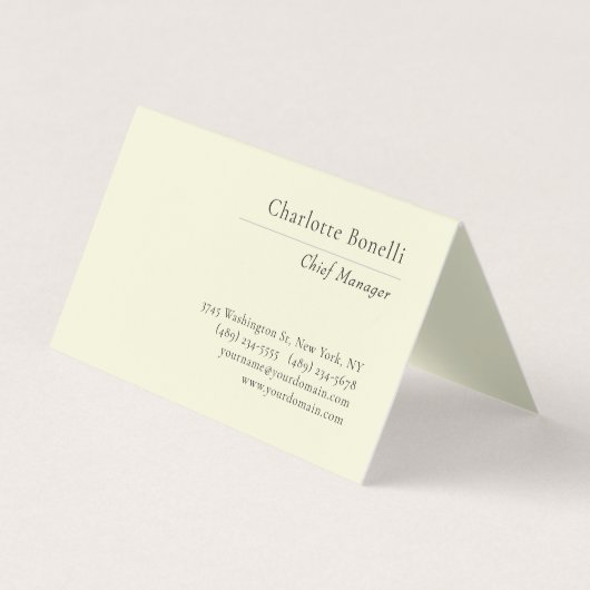 Professionell Modern Minimalistisch Einfache Beige Visitenkarten (Vorderseite)