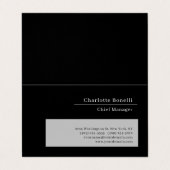 Professionell Modern Minimalistisch Schwarz & Grau Visitenkarten (Außenseite Aufgefaltet)
