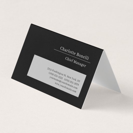 Professionell Modern Minimalistisch Schwarz & Grau Visitenkarten (Vorderseite)