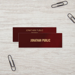 Professionell Moderne Elegante Einfache Gold Text Mini Visitenkarte