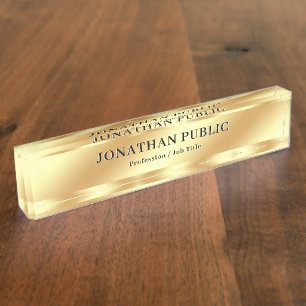 Professionell moderne elegante goldene luxuriöse O Namensplakette