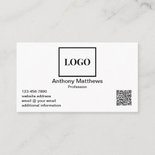 Professionell Modernes Hinzufügen-Logo und QR-Code Visitenkarte