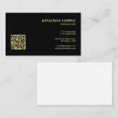 Professionell modernes QR-Code Minimal schwarz und Visitenkarte (Vorne/Hinten)