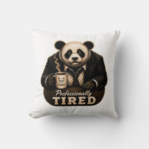 Professionell müder Panda-Caffee-Liebhaber Kissen