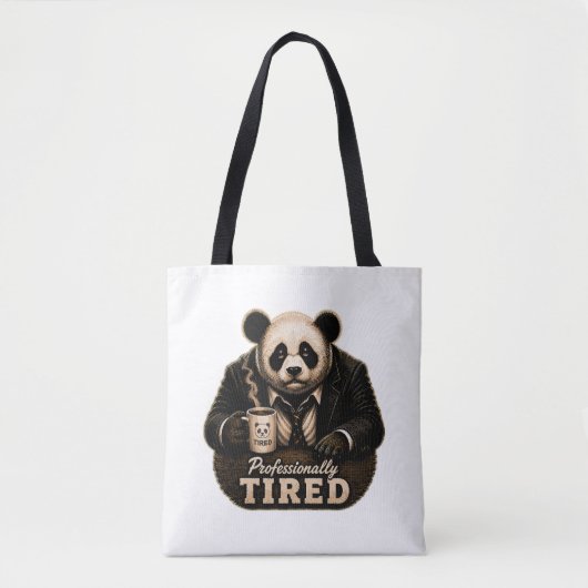 Professionell müder Panda-Caffee-Liebhaber Tasche (Vorderseite)