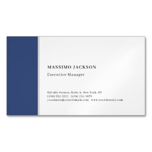 Professionell schlicht minimalist modern blau weiß magnetische visitenkarte
