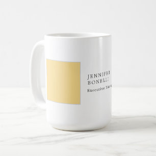 Professionell schlicht minimalist modern gelb weiß kaffeetasse