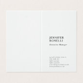 Professionell schlicht minimalistischer moderner T Visitenkarten (Außenseite Aufgefaltet)
