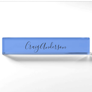 Professionell Schlicht Modern Elegant Kornblumenbl Namensplakette