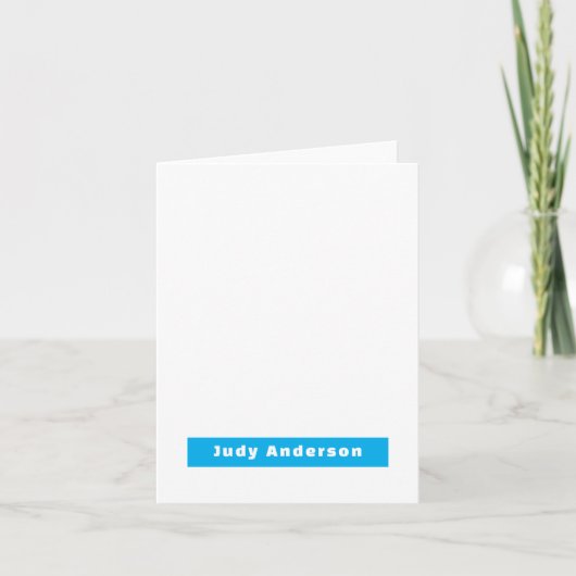 Professionell Schlicht Modern Elegant Name Blau We (Vorderseite)