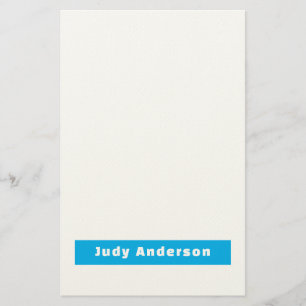 Professionell Schlicht Modern Elegant Name Blau We Briefpapier