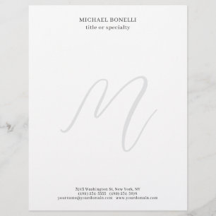 Professionell schlicht modern minimalist monogramm briefbogen