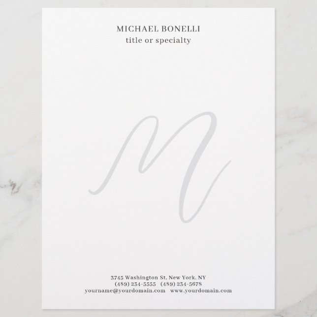 Professionell schlicht modern minimalist monogramm briefbogen (Vorderseite)