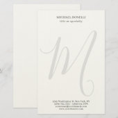 Professionell schlicht modern minimalist monogramm briefpapier (Vorne/Hinten)