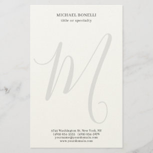 Professionell schlicht modern minimalist monogramm briefpapier