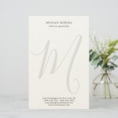 Professionell schlicht modern minimalist monogramm briefpapier (Stehend Vorderseite)