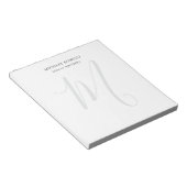 Professionell schlicht modern minimalist monogramm notizblock (angewinkelt)