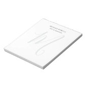 Professionell schlicht modern minimalist monogramm notizblock (Rotiert)