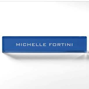 Professionell Schlicht Modern Tiefblau Namensplakette