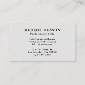 Professionell Schwarz Grau Gitter Stylisch Visitenkarte (Rückseite)