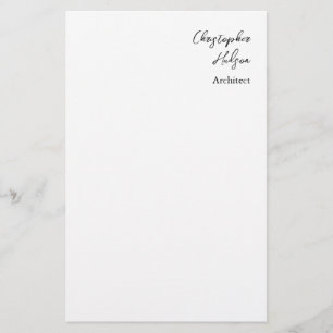 Professionell Schwarz Weiß Einfacher Architekt Briefpapier