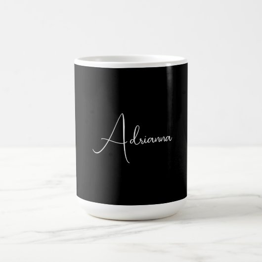 Professionell schwarze Handschrift mit Ihrem Namen Kaffeetasse (Mittel)